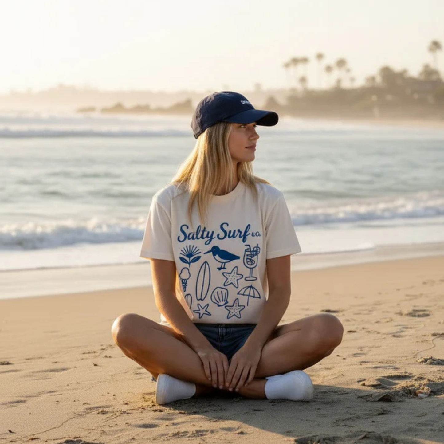Salty Surf Beach Doodles Tee